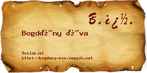 Bogdány Éva névjegykártya